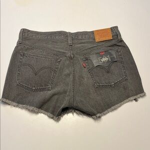 NWT Levi’s 501 Women’s Shorts, size 30, faded black, button fly, distressed